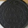 Canada 1 Cent Penny 1876 H
