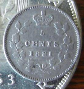 Canada 5 cent 1881 Small Coin